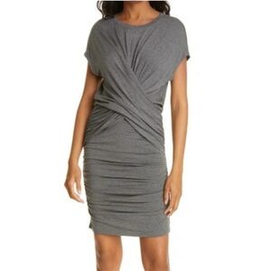 NWT Frame Shirred Muscle Dress Casual Jersey Grey Size Small